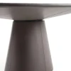 Tavolo Loop Ellittico in Pelle e Legno Grigio