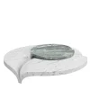 Tavolo Luna in marmo verde Luana e bianco Carrara