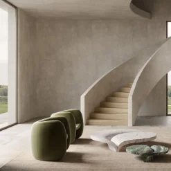 Tavolo Luna in marmo verde Luana e bianco Carrara