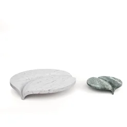 Tavolo Luna in marmo verde Luana e bianco Carrara