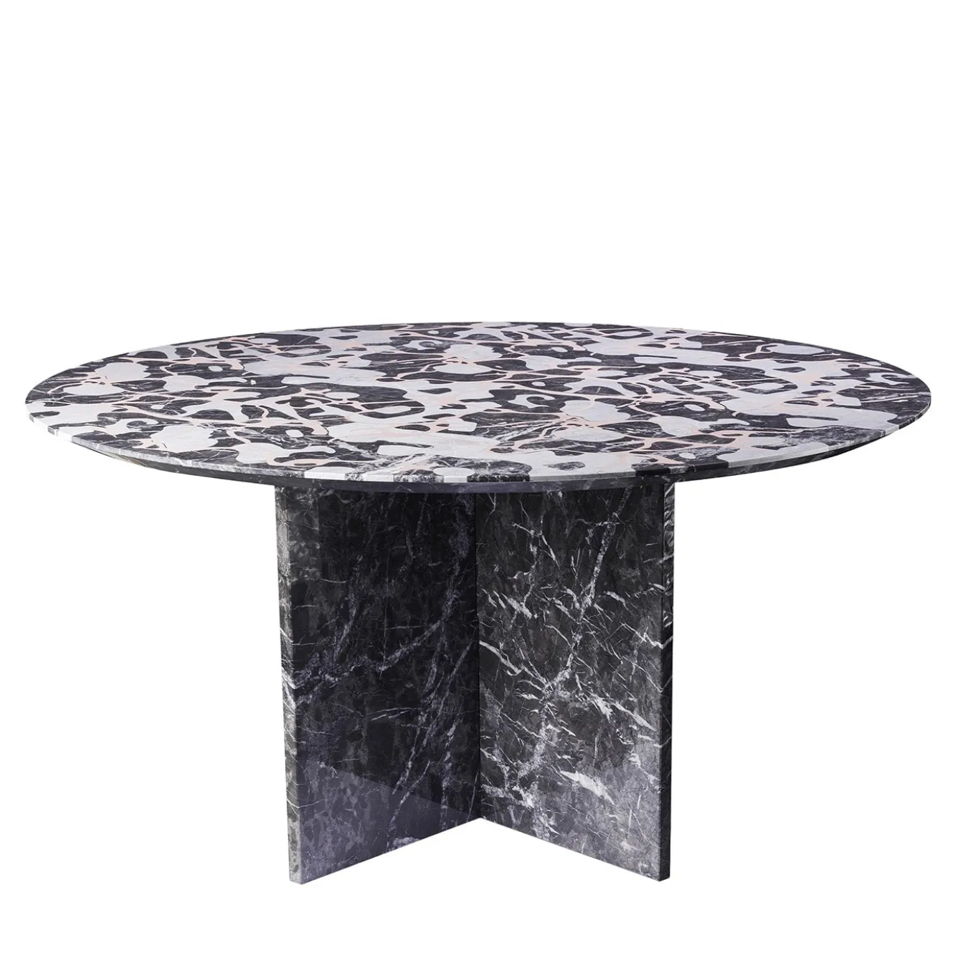 Tavolo nero marmorizzato