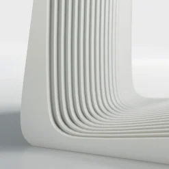 Tavolo ovale Layer in cristallo e bianco di Franco Poli