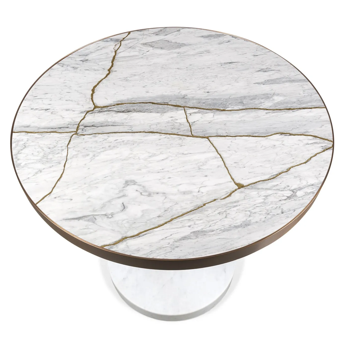 Tavolo Rene Bistro in Bianco Nuvolato Lost Stone di Piero Lissoni