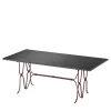 Tavolo rettangolare Ligare Lava-Stone-Top & Wrought Iron Brown