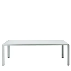 Tavolo rettangolare T-Table in alluminio e vetro