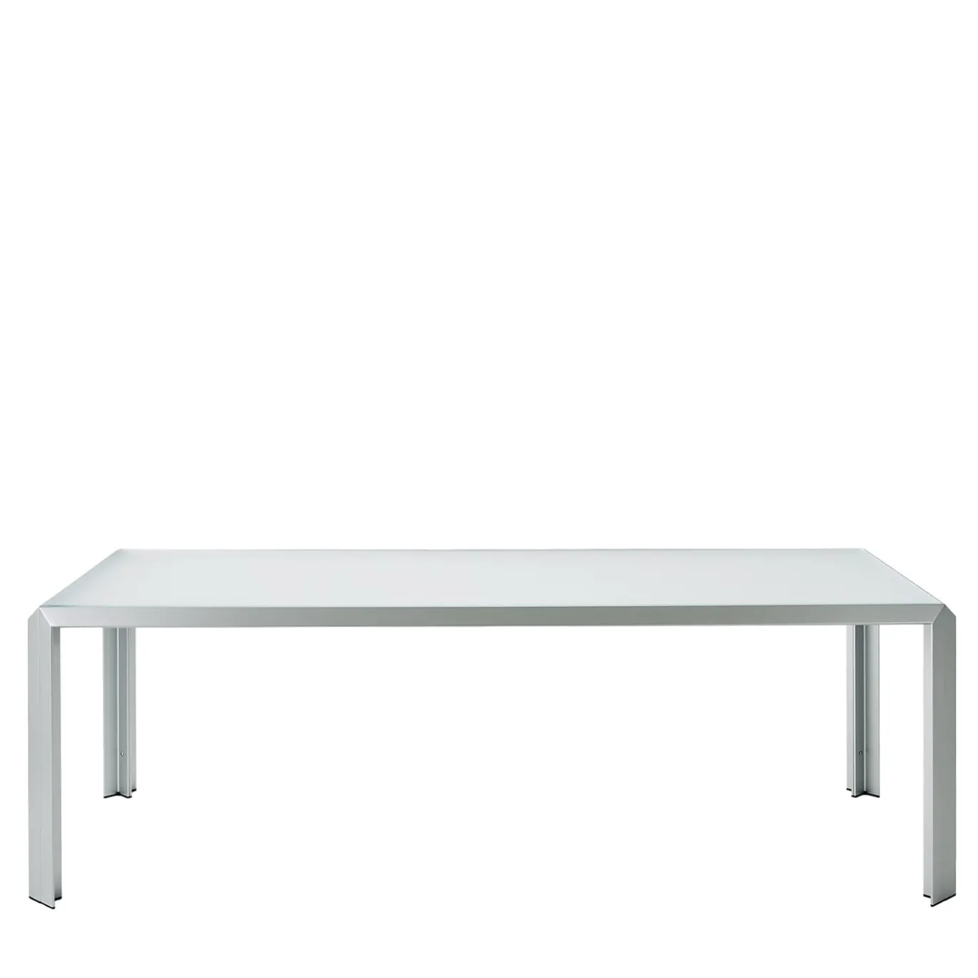 Tavolo rettangolare T-Table in alluminio e vetro