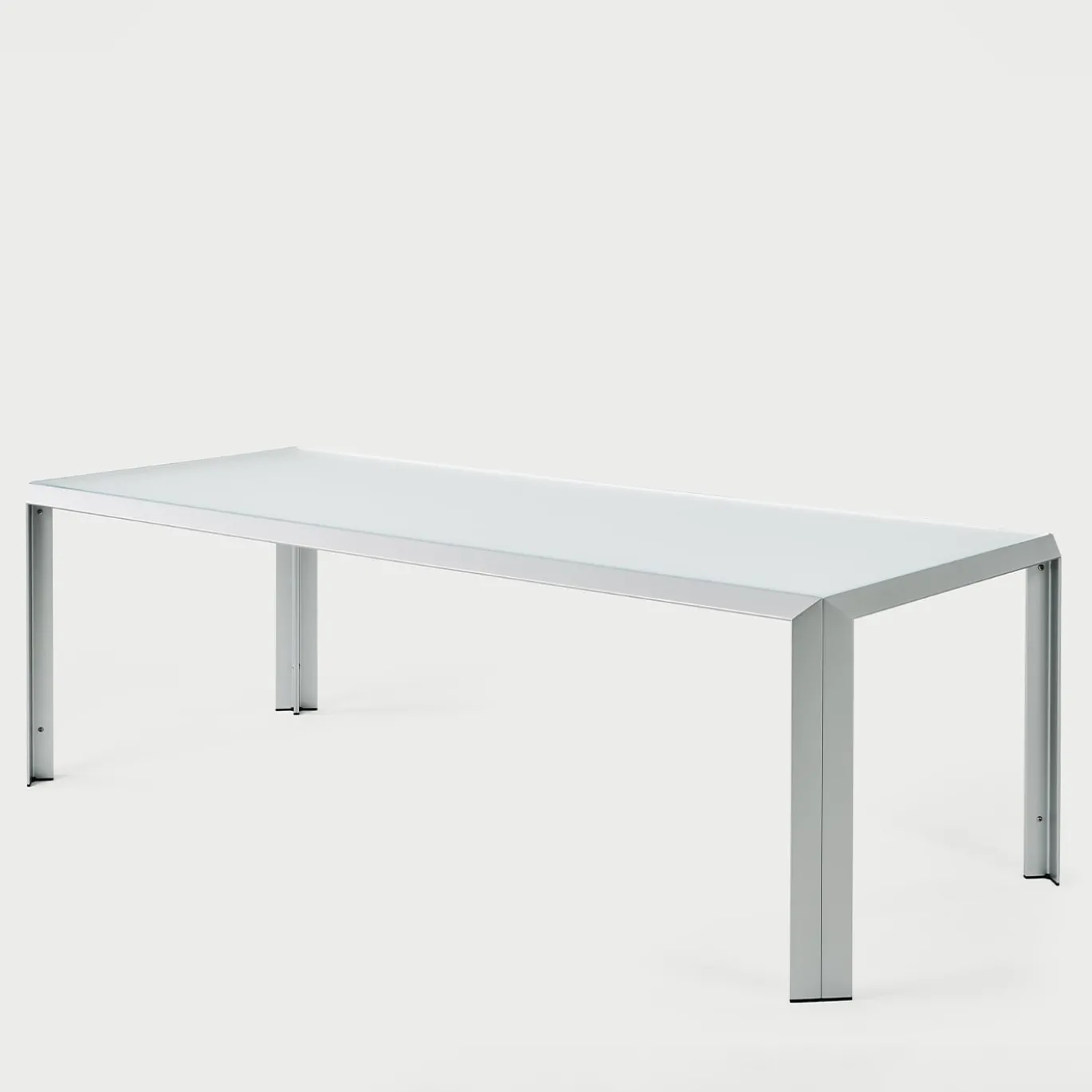 Tavolo rettangolare T-Table in alluminio e vetro