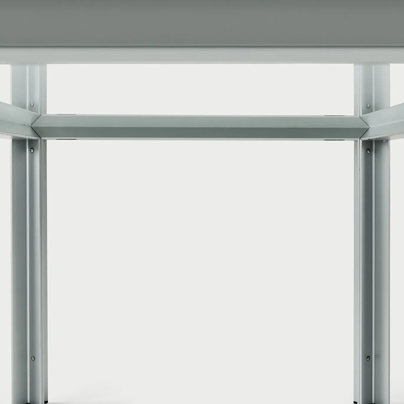 Tavolo rettangolare T-Table in alluminio e vetro
