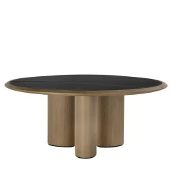 Tavolo rotondo Diamante in marmo Durmast & Sahara Noir