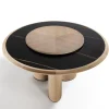 Tavolo rotondo Diamante in marmo Durmast e Sahara Noir con Lazy Susan