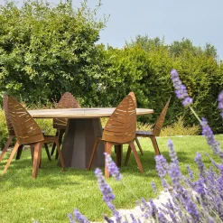 Tavolo Spica in acciaio corten