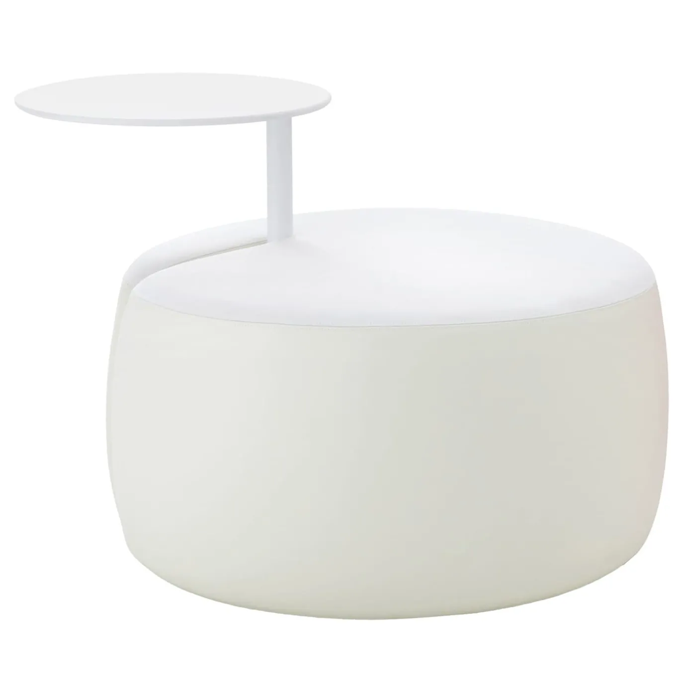 TOMMY piccolo pouf bianco CON tavolino di Basaglia + Rota Nodari