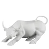 Toro di Wall Street Scultura bianca di grandi dimensioni