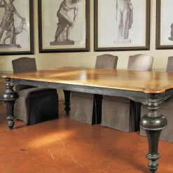 Tower tavolo rettangolare in legno marrone e nero