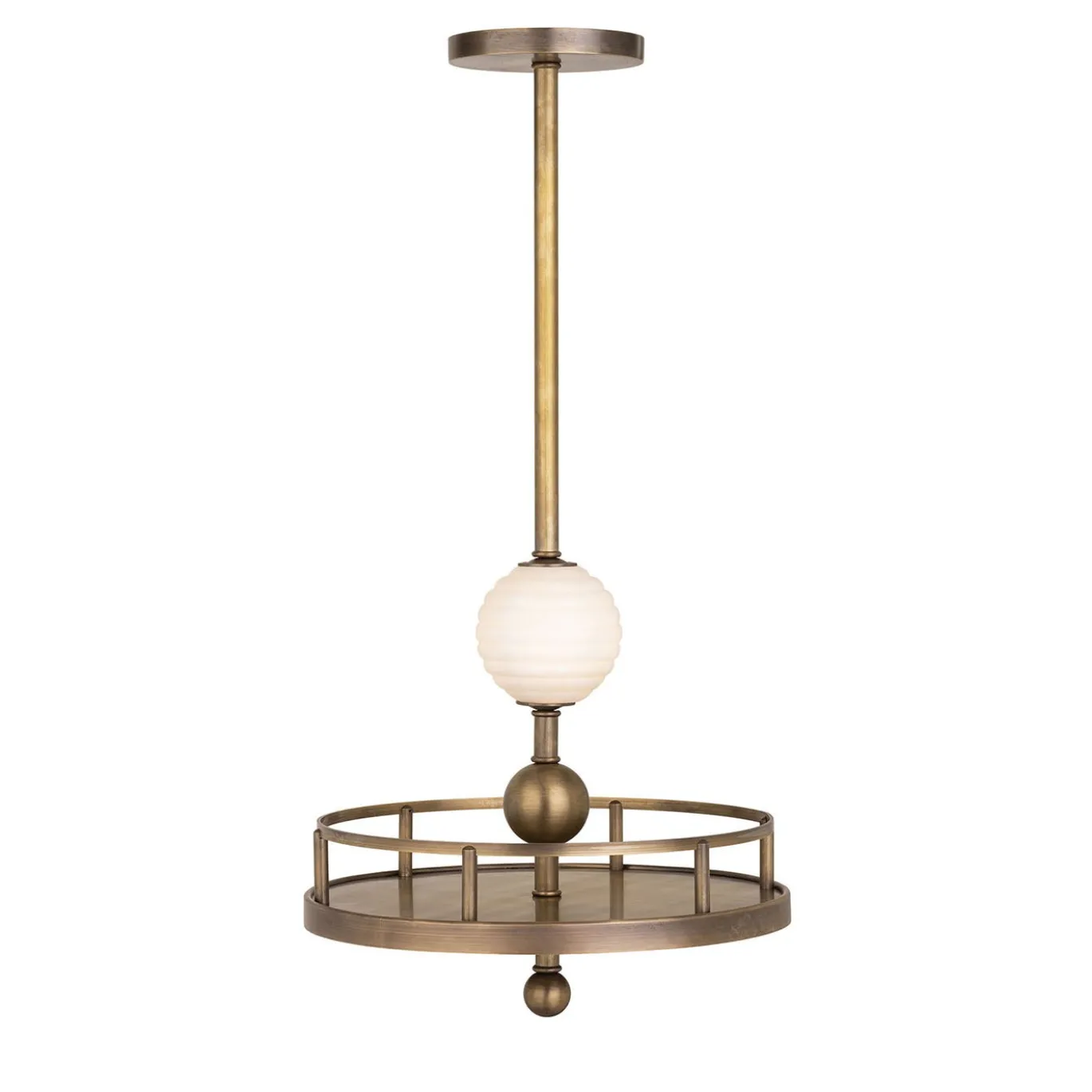 Tra le nuvole Lampadario a sospensione in ottone brunito e alabastro #3
