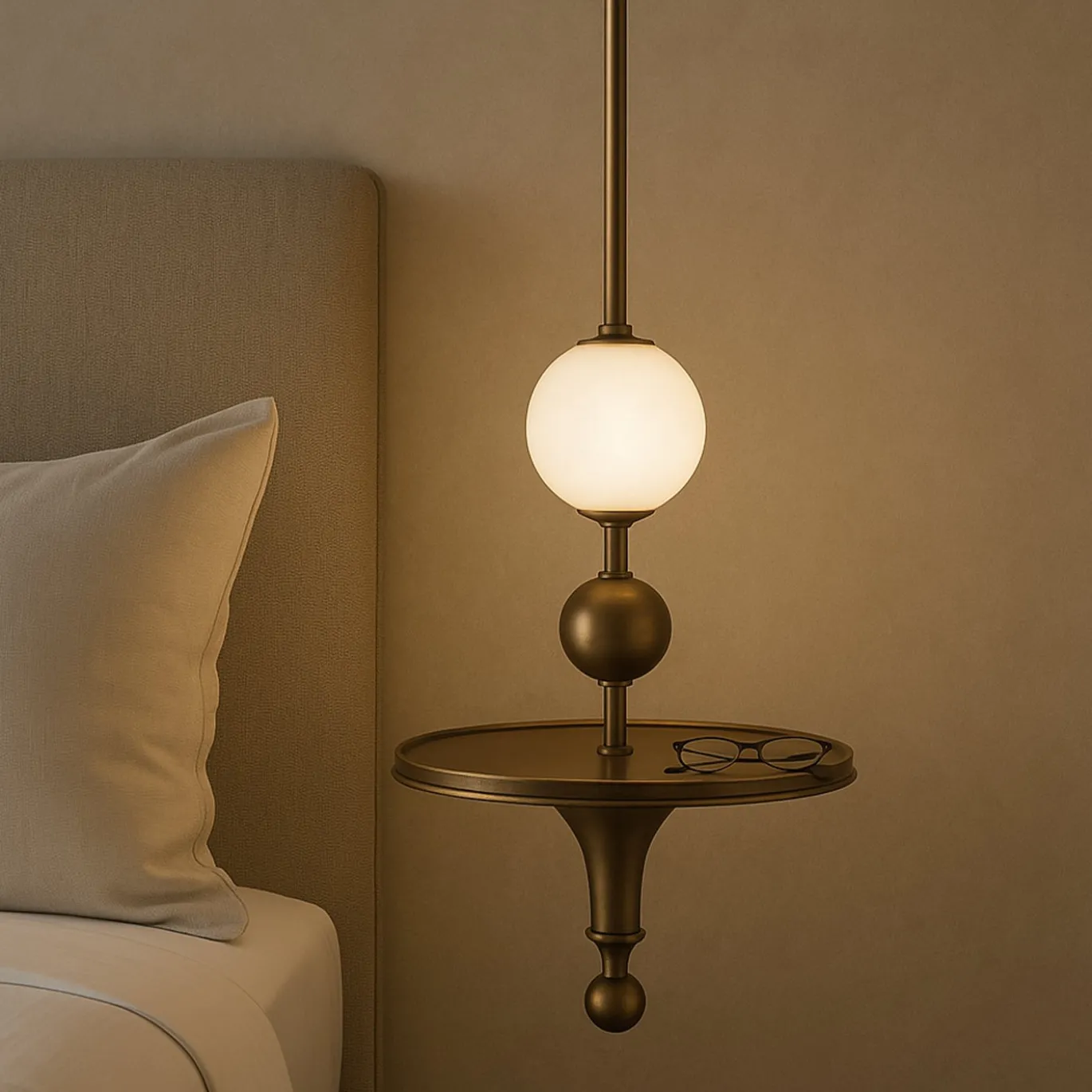 Tra le nuvole Lampadario a sospensione in ottone brunito e alabastro #1