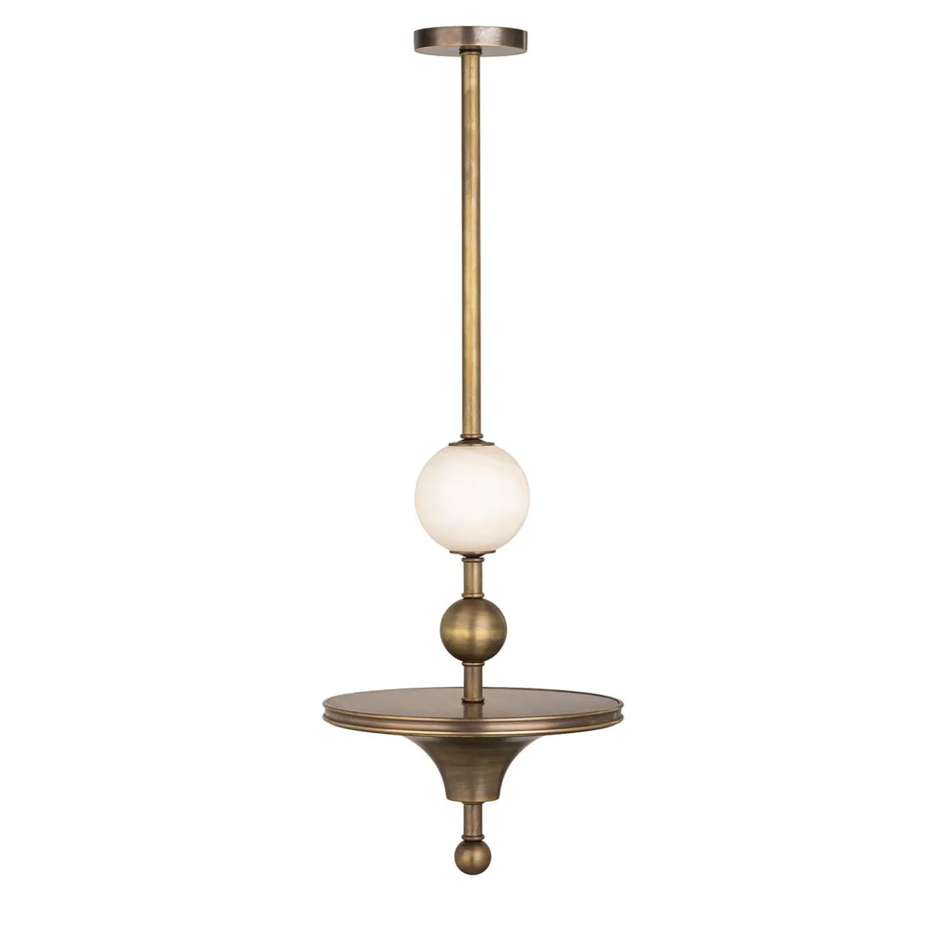 Tra le nuvole Lampadario a sospensione in ottone brunito e alabastro #1