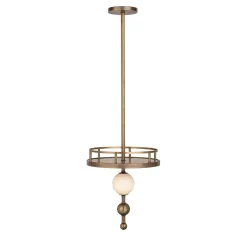 Tra le nuvole Lampadario a sospensione in ottone brunito e alabastro #2