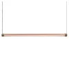 Trama S1 Una lampada a sospensione tubolare in vetro borosilicato rosa
