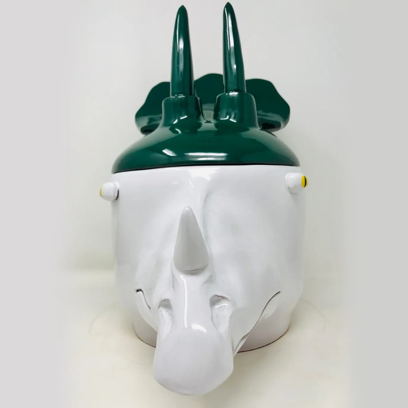 Triceratopo Grande Contenitore verde e bianco con coperchio