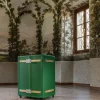 Trunk guardaroba Saint-Tropez verde con inserti in rovere