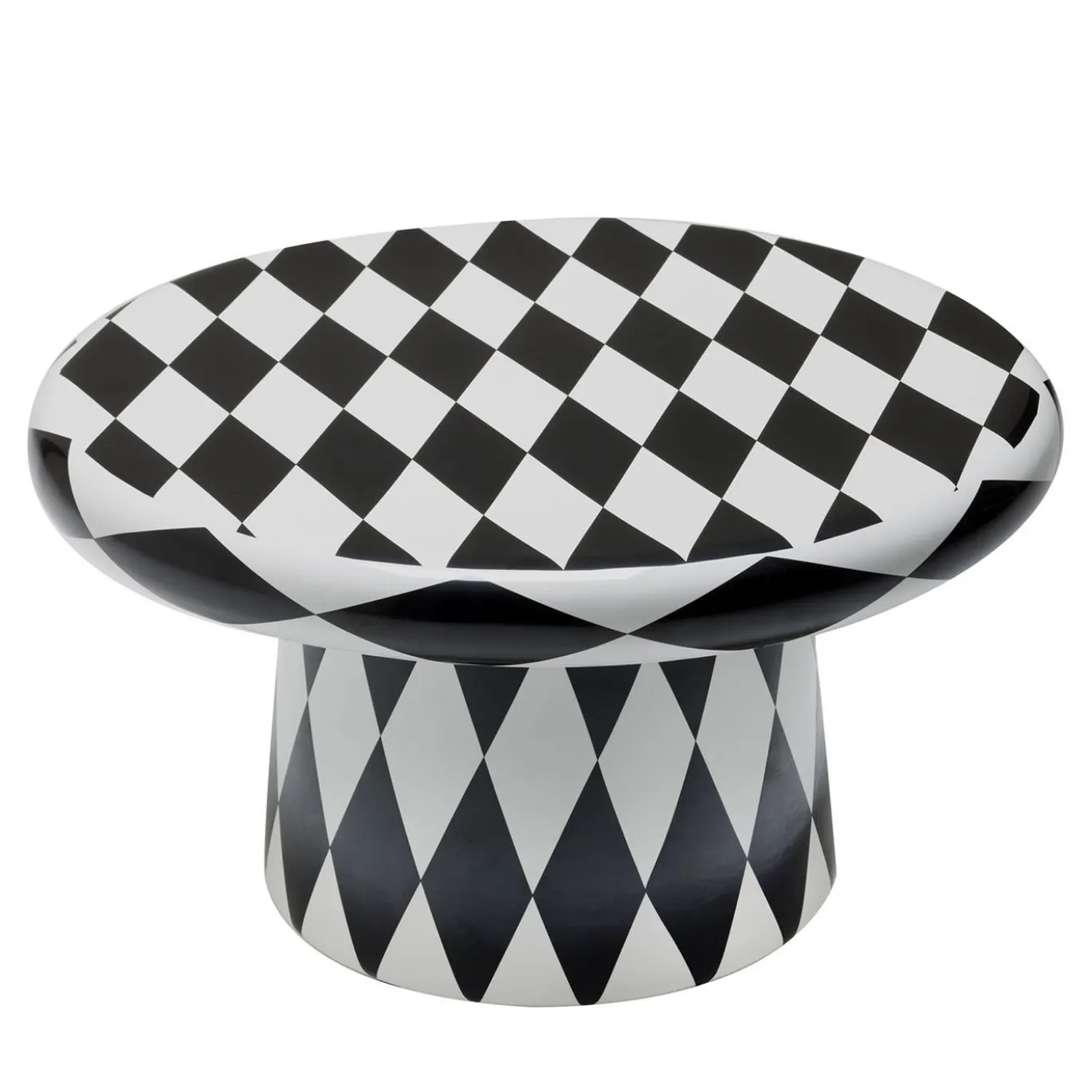 T-Table Maxi Tavolino in ceramica bianca e nera di Jaime Hayon