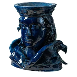 Un Tuffo nel Blu Vaso antropomorfo in ceramica blu