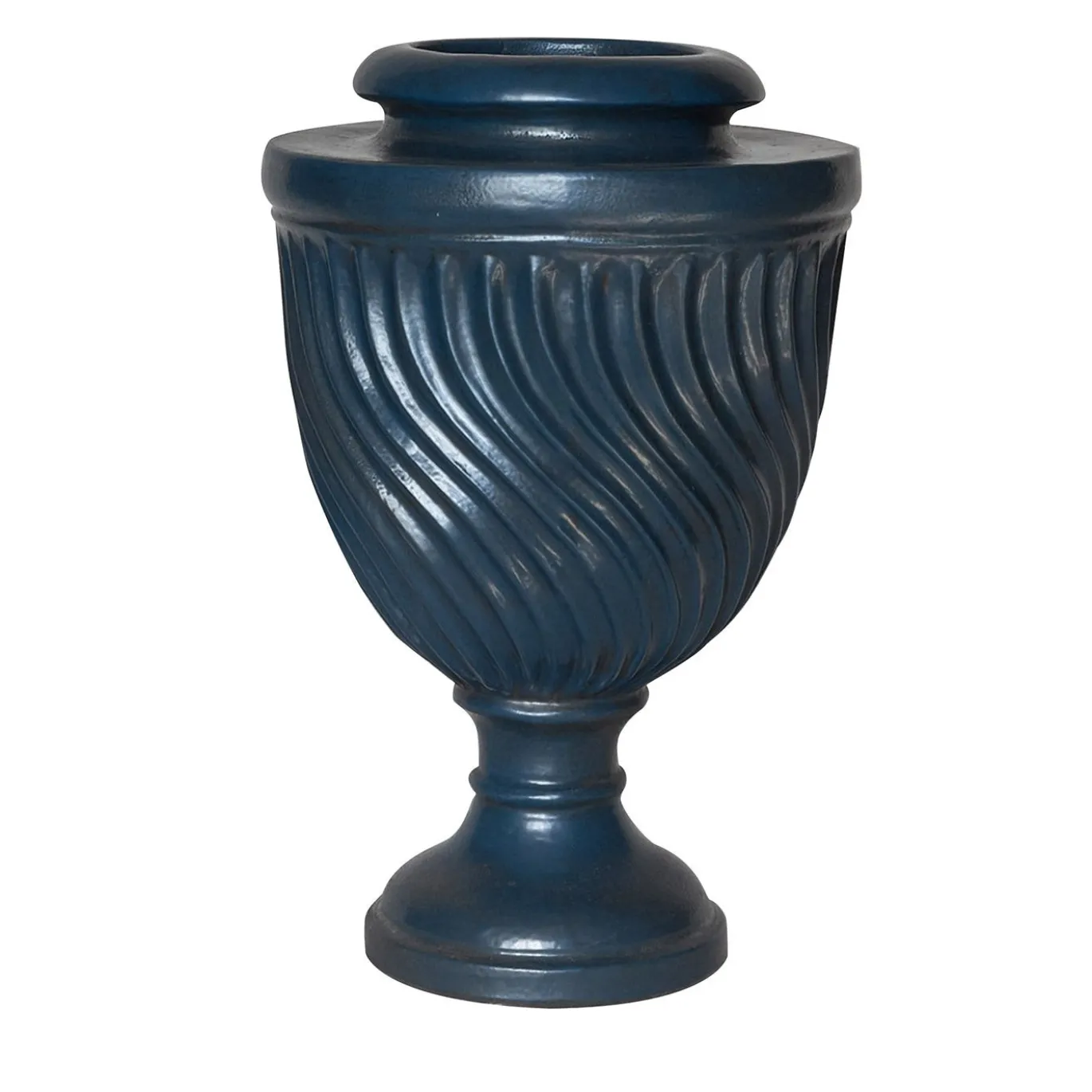 Urna in ceramica toscana modellata a mano Conus Deep Blue