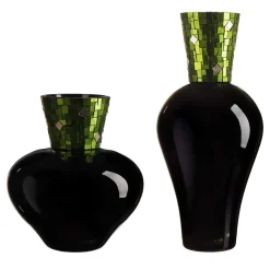 Vasi Corona Diadema Nero, Verde e Oro