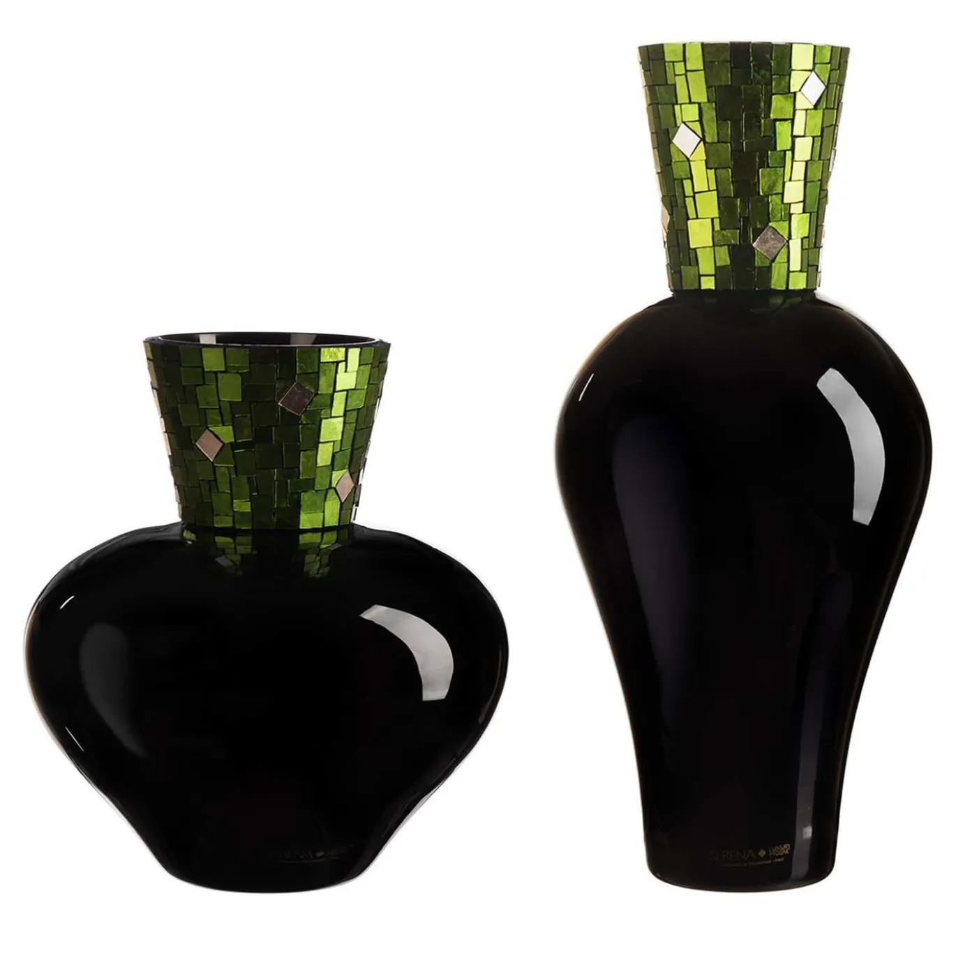Vasi Corona Diadema Nero, Verde e Oro