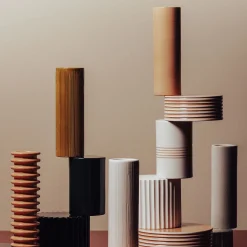 Vaso a 3 elementi in terracotta e nero di Quincoces-Dragò