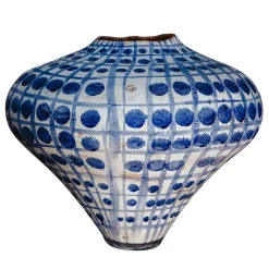 Vaso a grandi punti blu cobalto