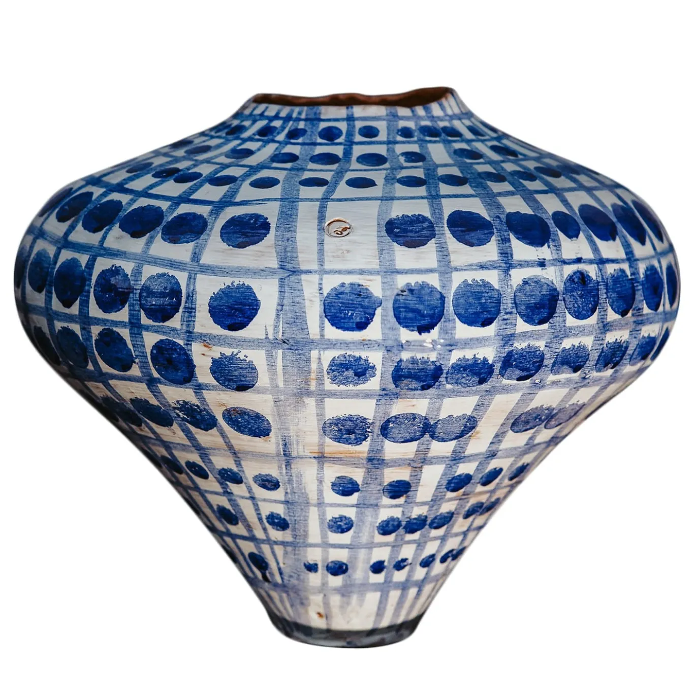 Vaso a grandi punti blu cobalto