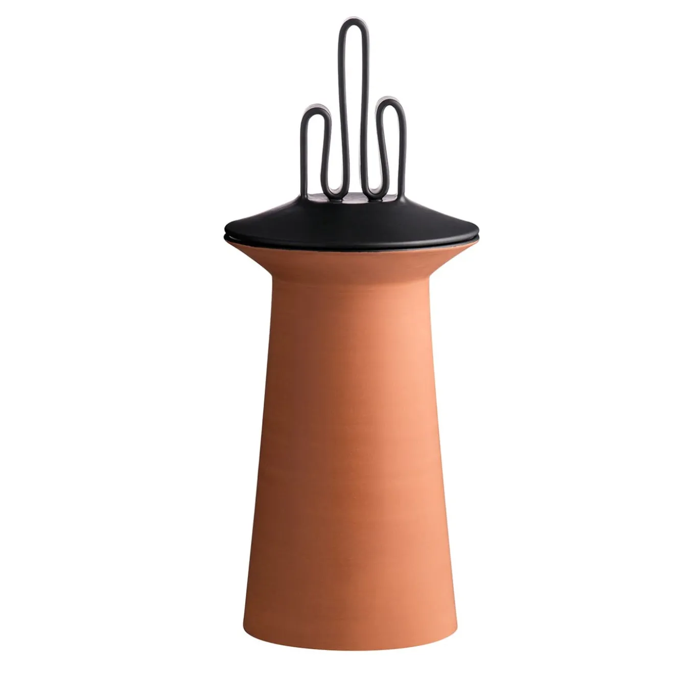 Vaso Ahau in terracotta e nero opaco di Jean-Christophe Clair