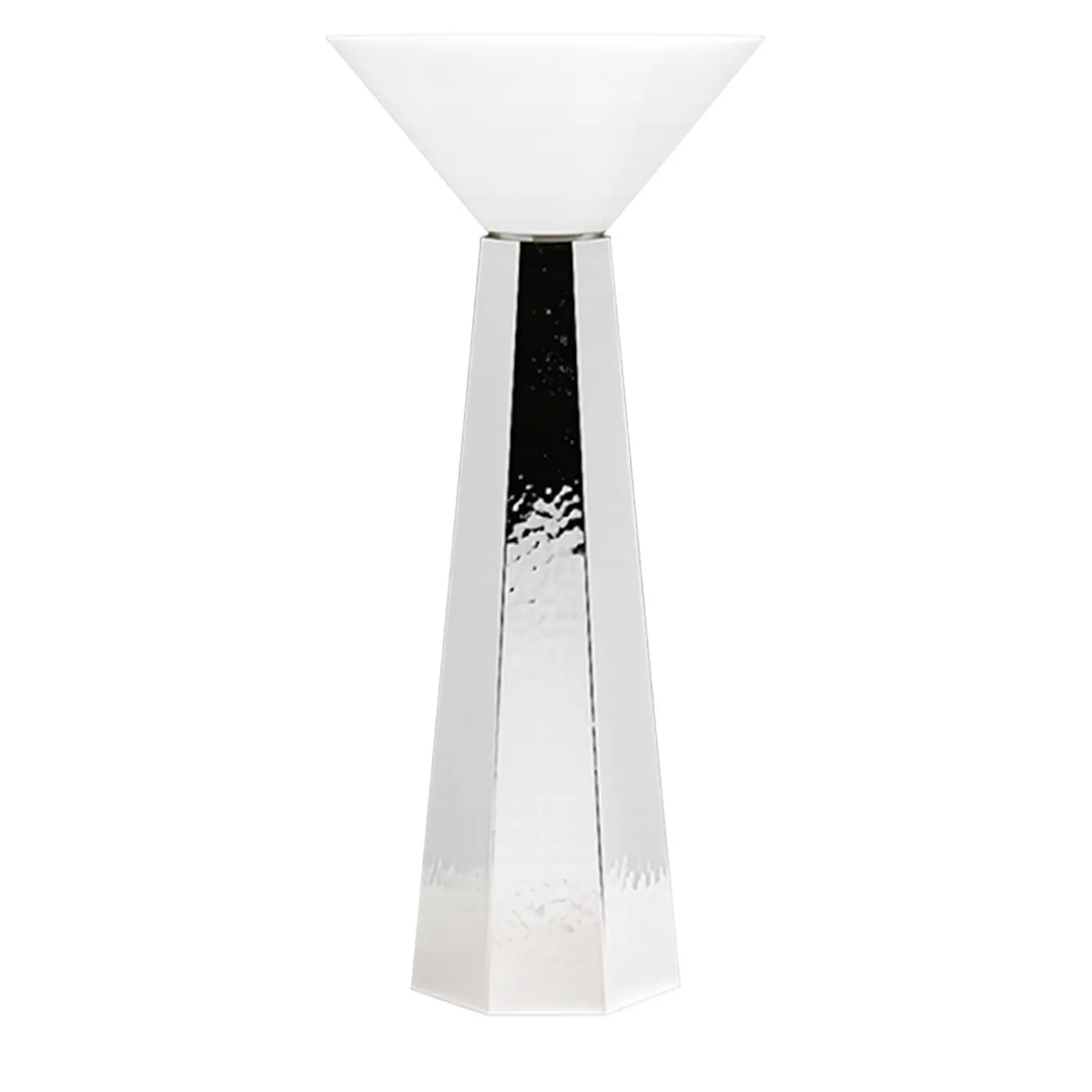 Vaso Alegria alto in ottone argentato con coppa in vetro opalino