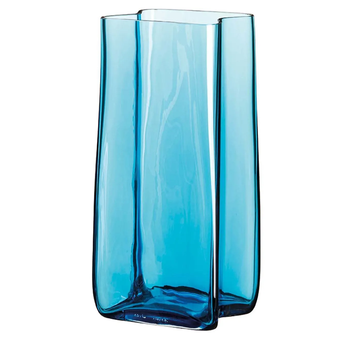 Vaso alto a balze Bosco, azzurro, di Carlo Moretti