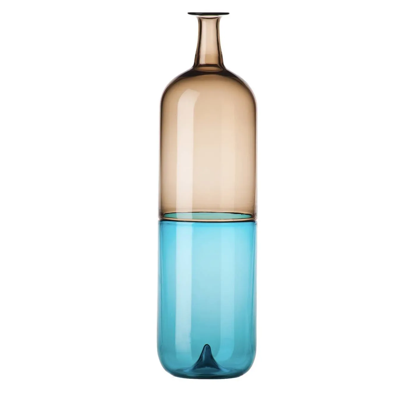 Vaso alto Bolle di Tapio Wirkkala in Taupe/Aqua