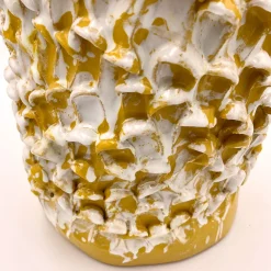Vaso alto giallo e bianco opaco Onda Sunflower