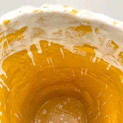 Vaso alto giallo e bianco opaco Onda Sunflower