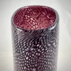 Vaso alto in filigrana bianca e nera Murrine