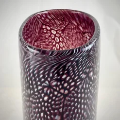 Vaso alto in filigrana bianca e nera Murrine
