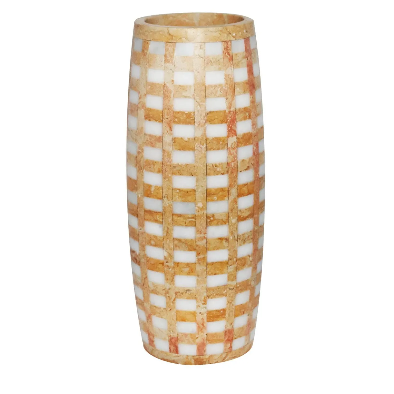 Vaso alto in marmo giallo reale e marmo arabescato Lace Yellow