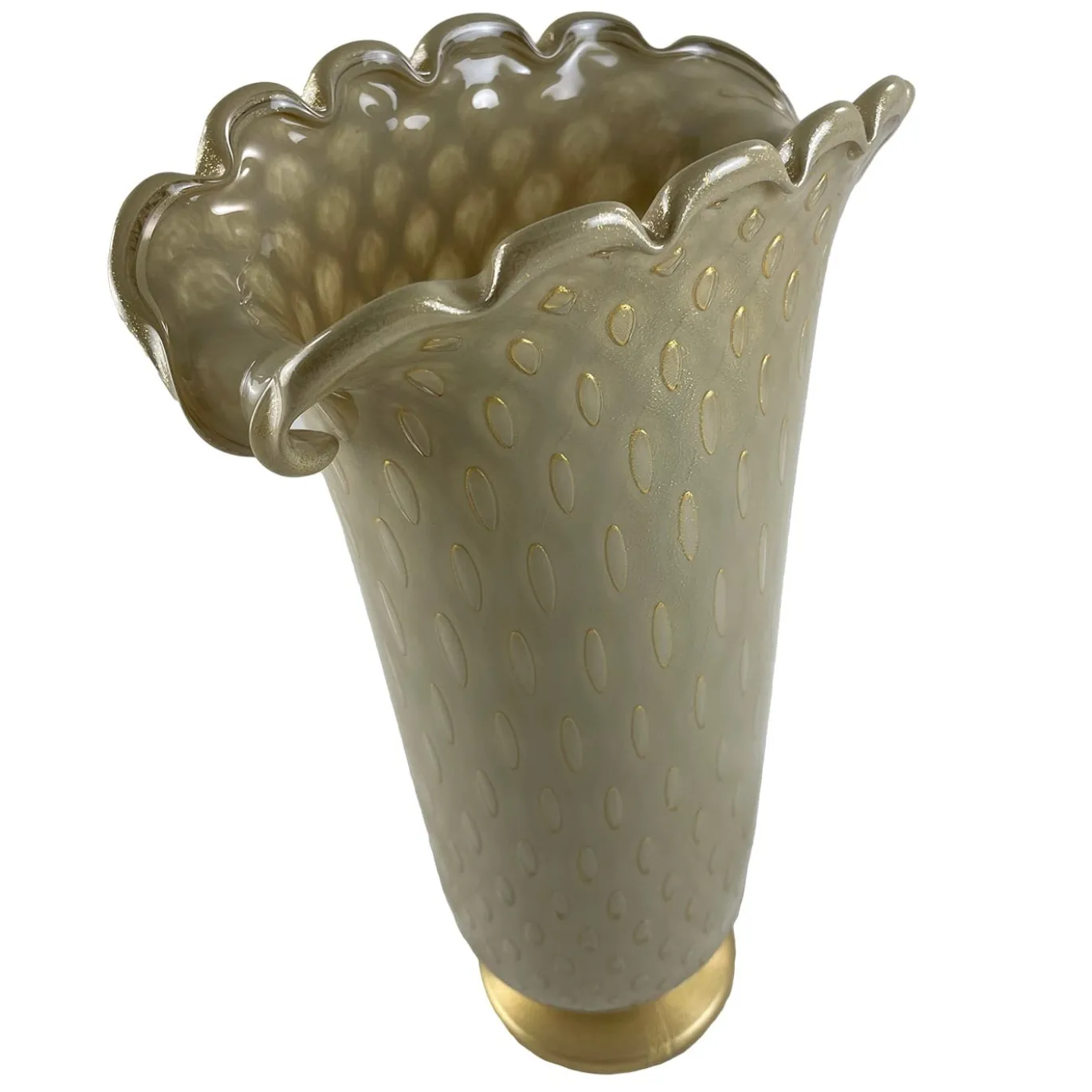 Vaso alto in vetro beige zoomorfo Conchiglia