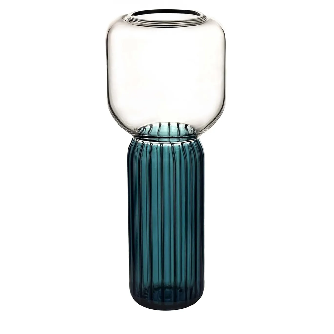 Vaso alto in vetro blu Lollo