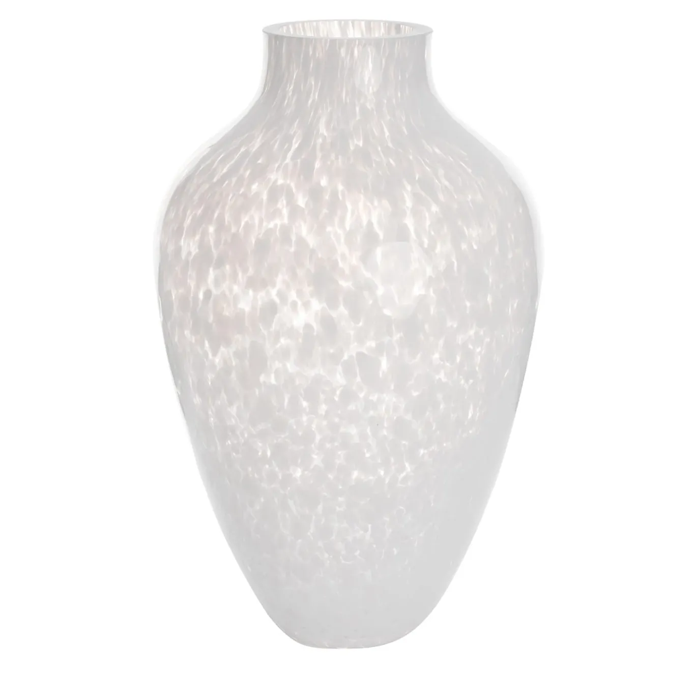 Vaso Alto in Vetro di Murano Bianco Opaline Olla