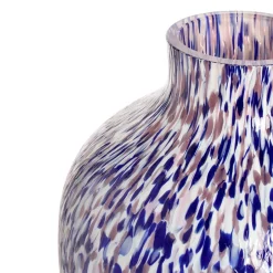 Vaso Alto in Vetro di Murano Viola e Avorio Olla