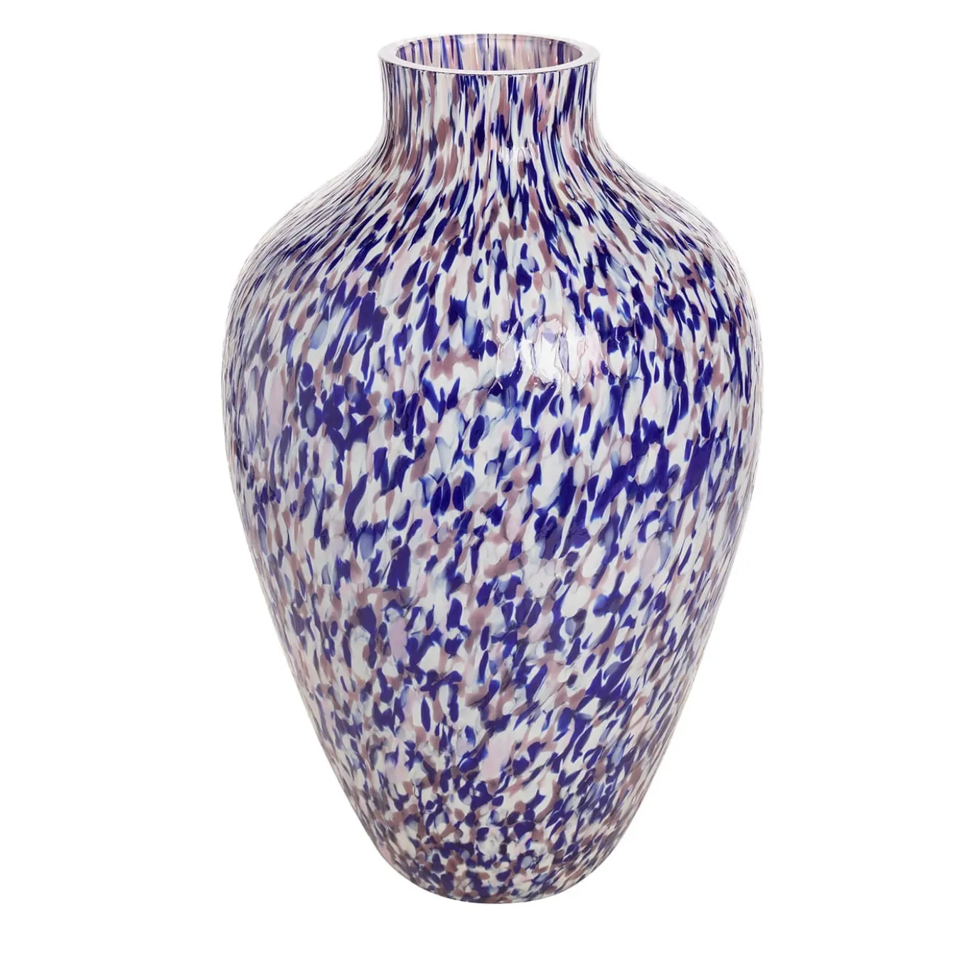 Vaso Alto in Vetro di Murano Viola e Avorio Olla