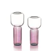 Vaso alto in vetro rosa Lollo