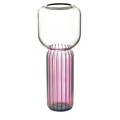 Vaso alto in vetro rosa Lollo