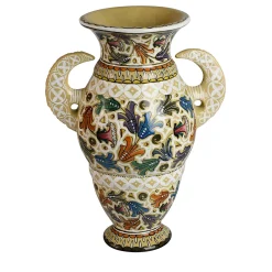 Vaso amphora in ceramica policroma